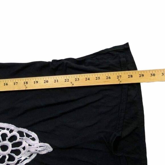 Rui Feng Fashion Black Crochet Lace Cut Out Long Sleeve Top Large - Picture 9 of 12